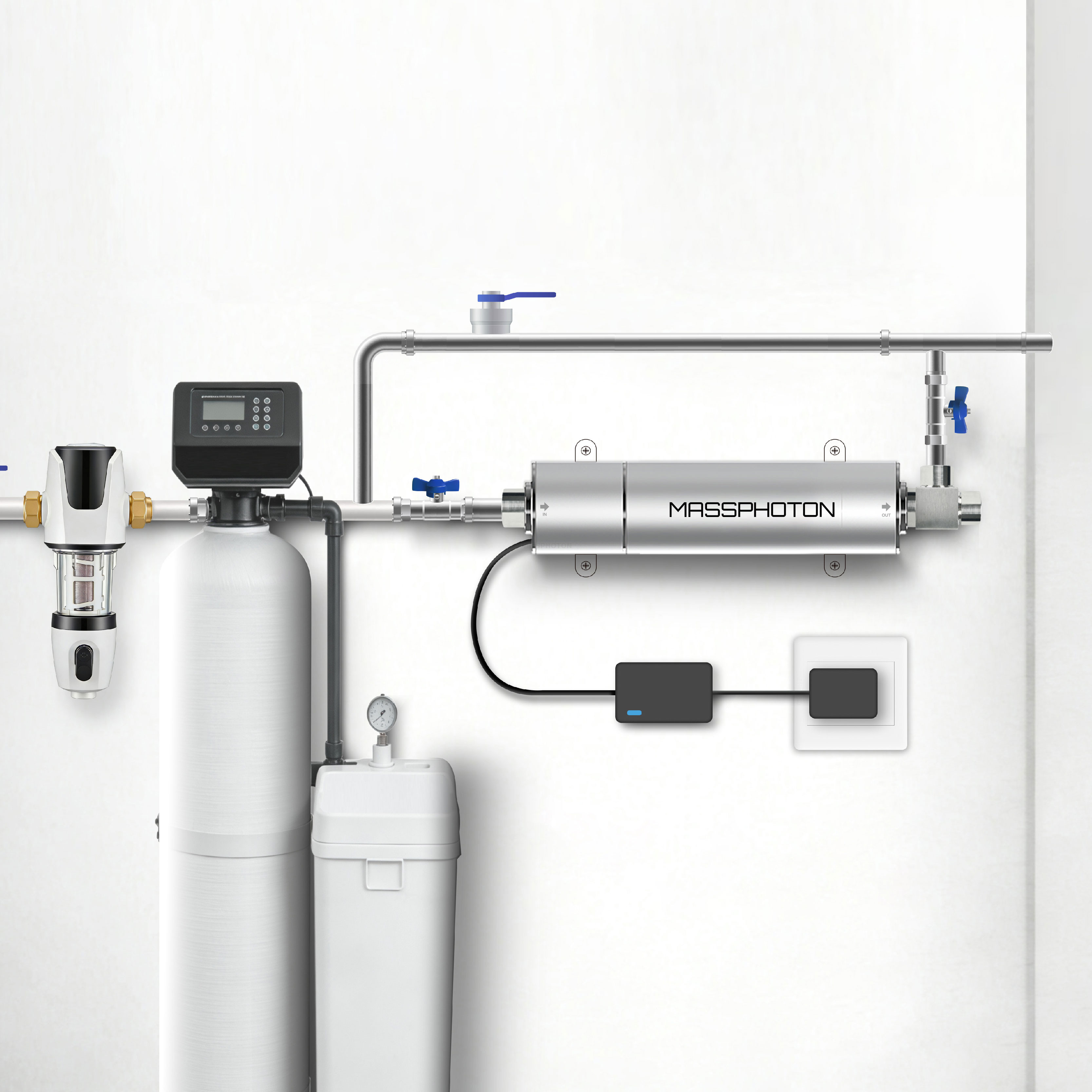 12 GPM UVC-LED-Wasserdesinfektionssystem, Wasseraufbereitung für das ganze Haus MP-UVC-48LC